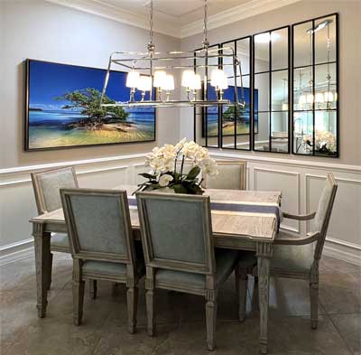Bright, Light and Dramatic, dining room, Super-Sized, Finishing Touch - by Ruth Dyer.