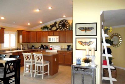 we decorated it but had not re done the cabinetry, Stoney Brook model kitchen, Finishing Touch - by Ruth Dyer.